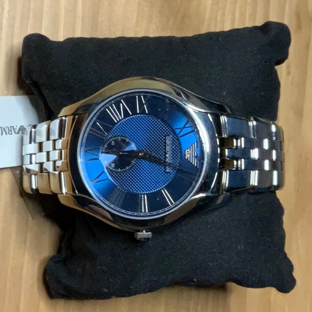 Emporio Armani Men's Watch Dress Silver Blue Dial